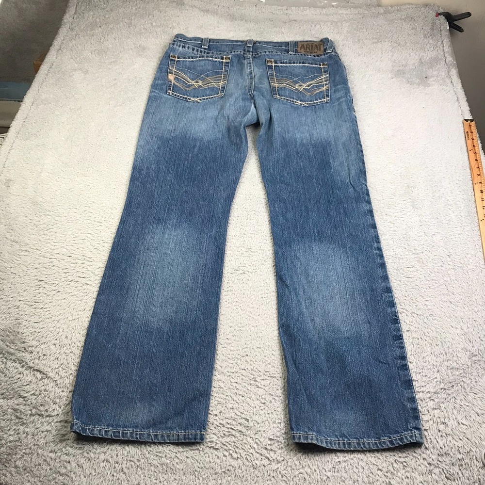 Ariat Jeans Mens 38 (39x35) M6 Slim Boot Blue Western Work Cowboy Denim - Picture 13 of 14